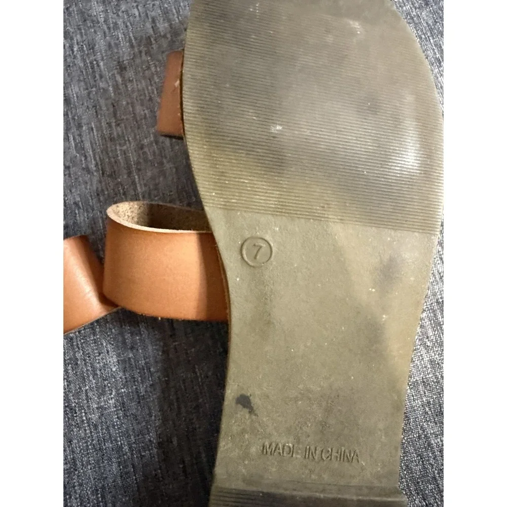 GAP Double Strap Slides Color Cognac Women's Sz 7